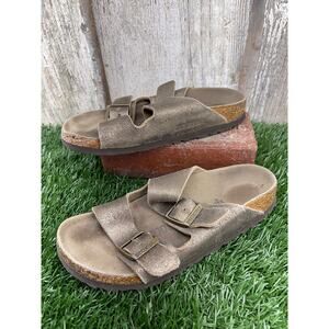 Birkenstock Arizona Golden Metallic Suede Leather Women's Sandals EU36 L5 Narrow